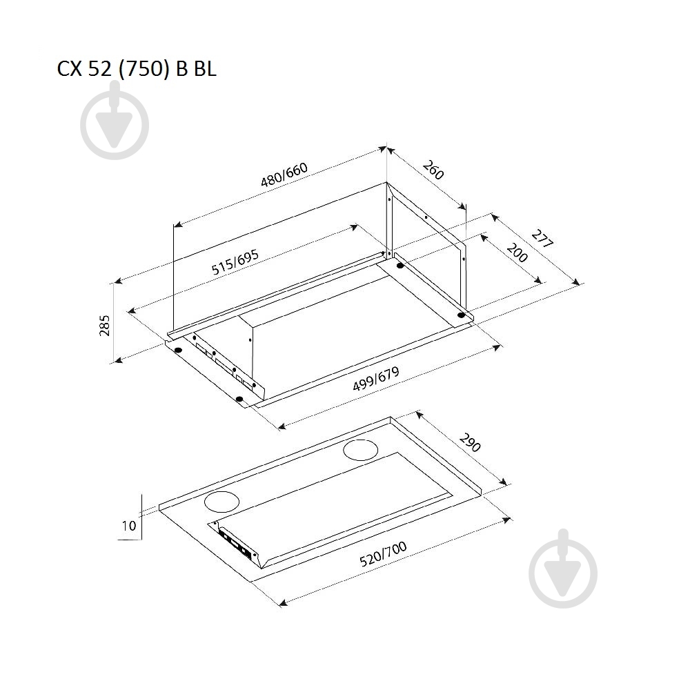Вытяжка Pyramida CX 52 (750) B BL - фото 6