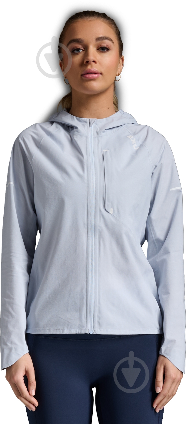 Вітрівка жіноча 2XU IGNITION SHIELD JACKET WR7106a_HAL/WRF р.XS сіро-блакитна - фото 1