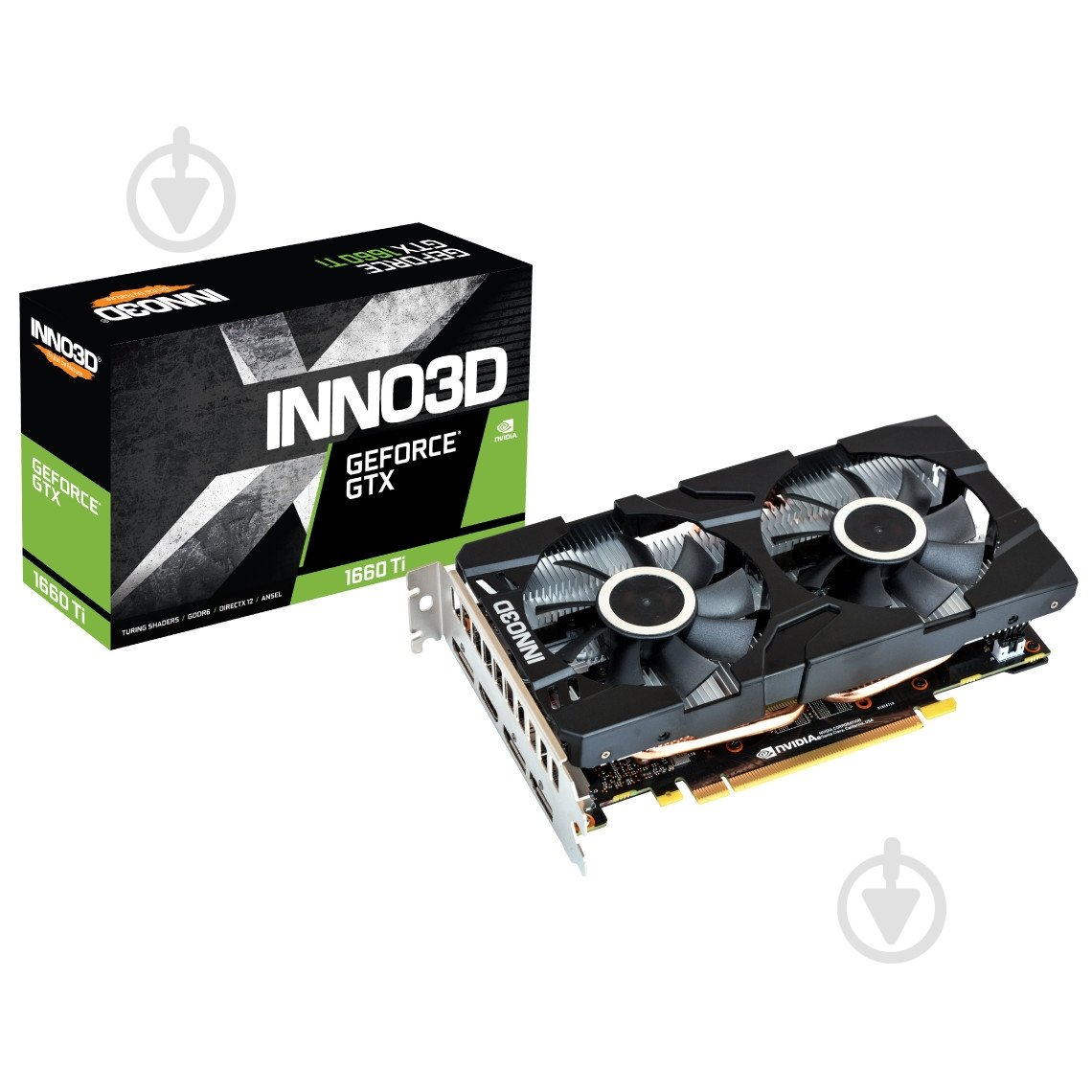 Видеокарта Inno3D GeForce GTX1660 Ti Twin X2 6GB GDDR5 192bit (N166T2-06D6-1710VA15) - фото 1 Видеокарта Inno3D GeForce GTX1660 Ti Twin X2 6GB GDDR5 192bit (N166T2-06D6-1710VA15) - фото 1
