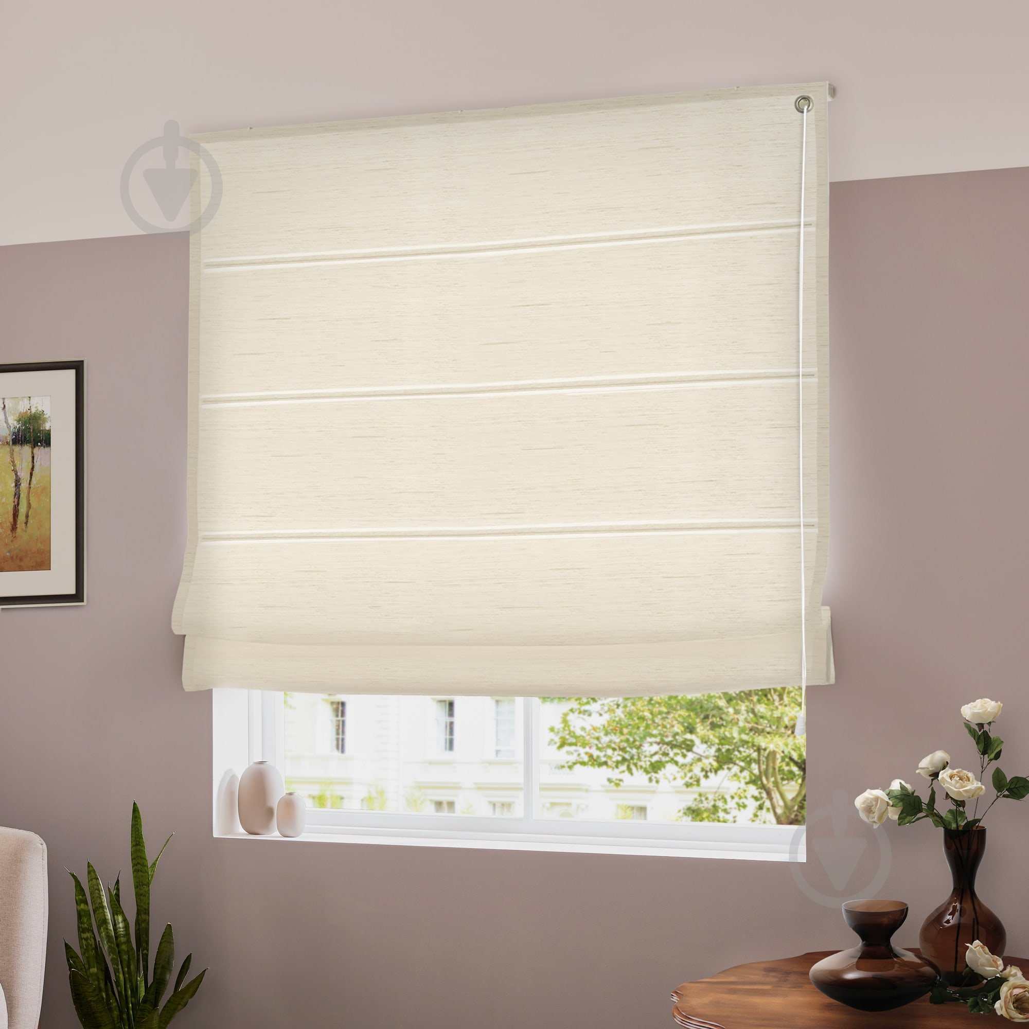 Римська штора Rollotex шнурове керування SEVILIA 95x160 см Лен - фото 1