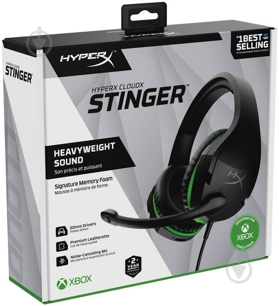 Гарнитура HyperX CloudX Stinger Xbox 3.5 мм black/green (4P5K1AA) - фото 8