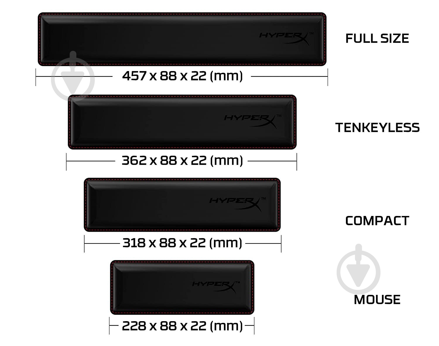 Подставка под запястье HyperX TKL Wrist Rest Ergonomic черный (4Z7X1AA) - фото 7