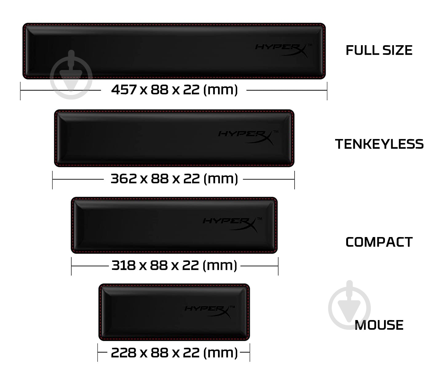 Подставка под запястье HyperX Wrist Rest Compact черный (4Z7X0AA) - фото 6