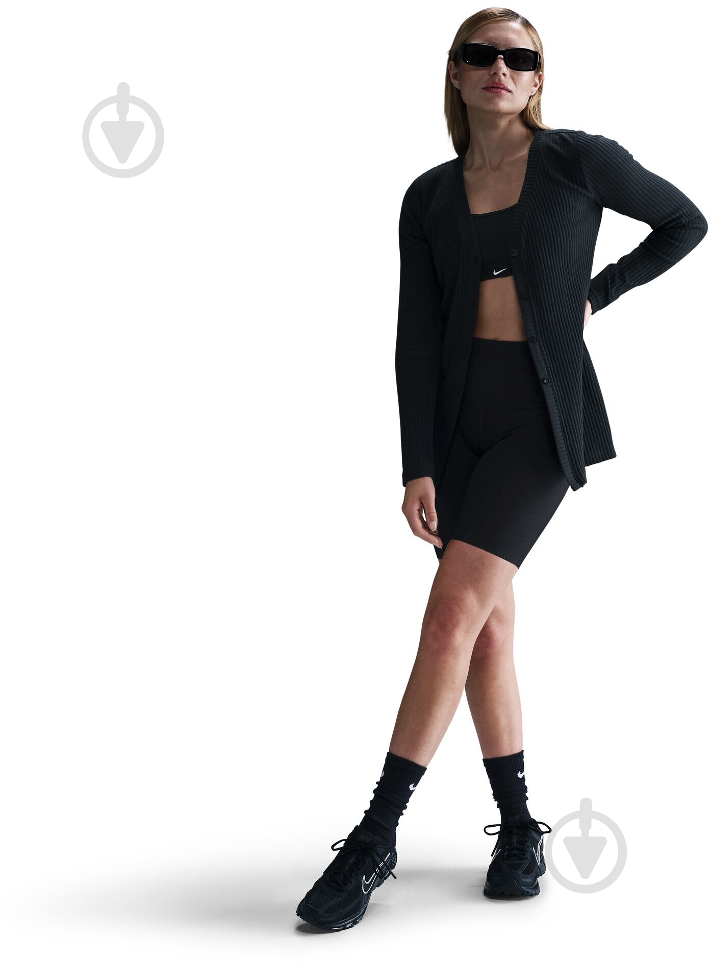 Кофта Nike W NSW NK CHLL KNT RIB CARDIGAN HJ1242-010 р.S черный - фото 2 Кофта Nike W NSW NK CHLL KNT RIB CARDIGAN HJ1242-010 р.S черный - фото 2