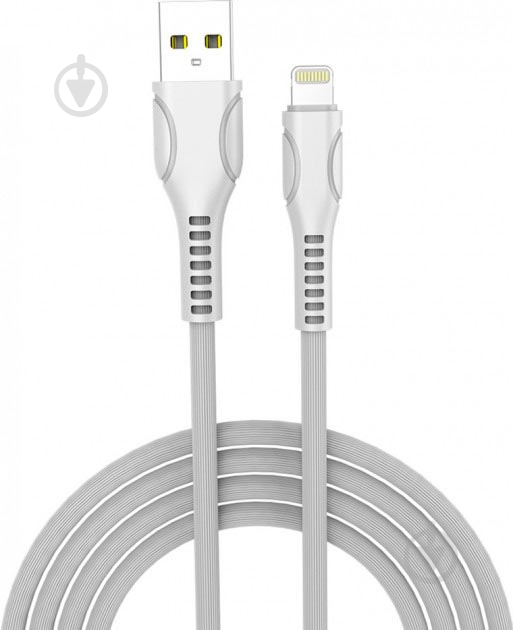 Кабель ColorWay USB - Apple Lightning (line-drawing) 2.4 А 1 м білий - фото 1