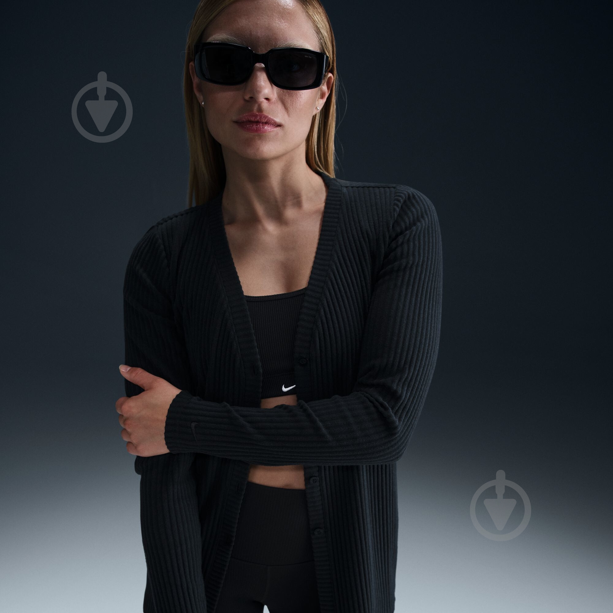 Кофта Nike W NSW NK CHLL KNT RIB CARDIGAN HJ1242-010 р.XL чорний - фото 9