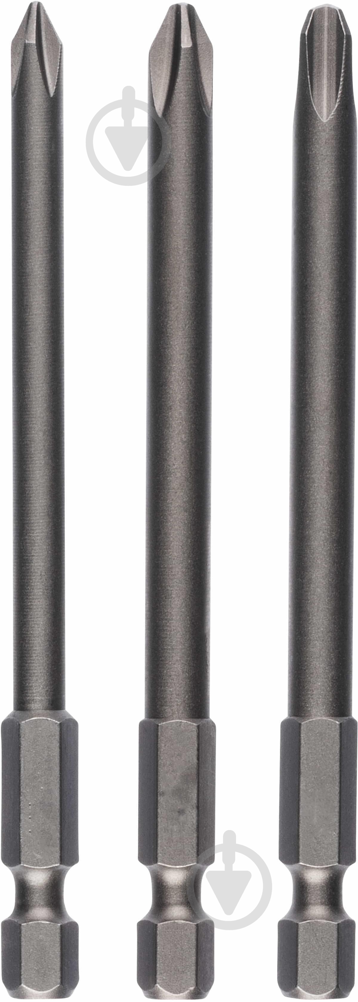 Набор бит Bosch Extra-Hart PH1, PH2, PH3 152 мм 3 шт. 2607001758 - фото 1