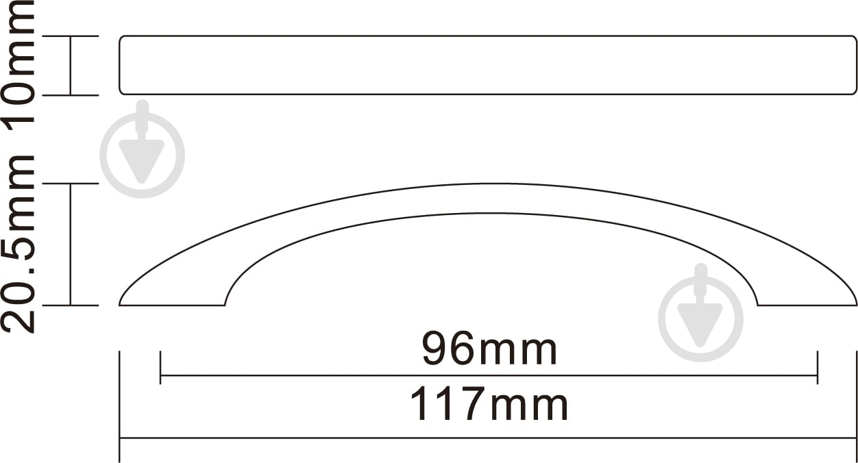 Мебельная ручка скоба DC DS 27 G2 US 2704 96 мм хром - фото 2