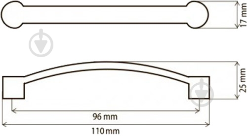 Мебельная ручка скоба DC D-071 G2 C-2114 96 мм хром - фото 2
