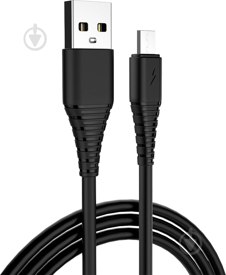 Кабель ColorWay USB - MicroUSB (PVC) 2.4А 1 м black - фото 1