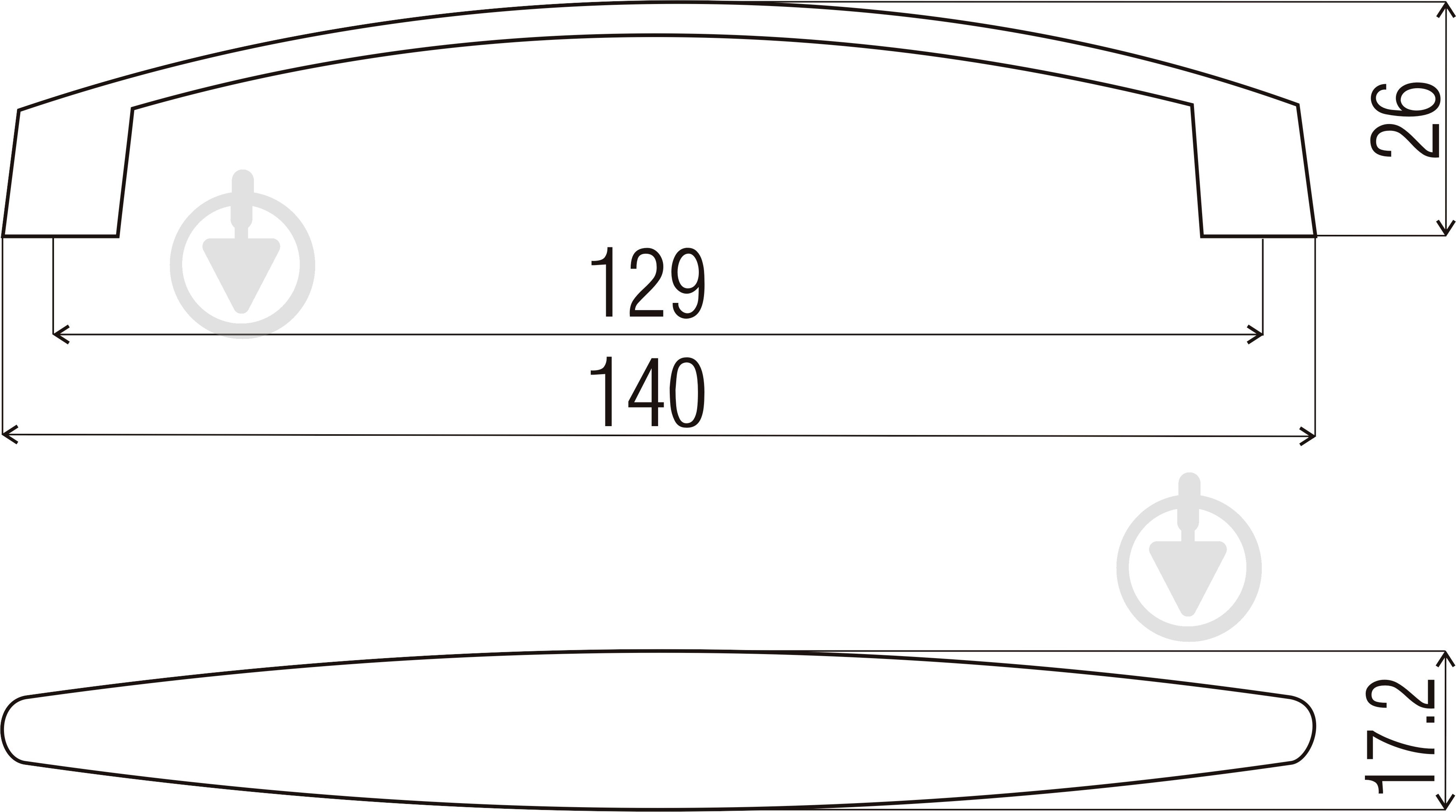 Мебельная ручка скоба DC DN 17 G2 128 мм хром - фото 2