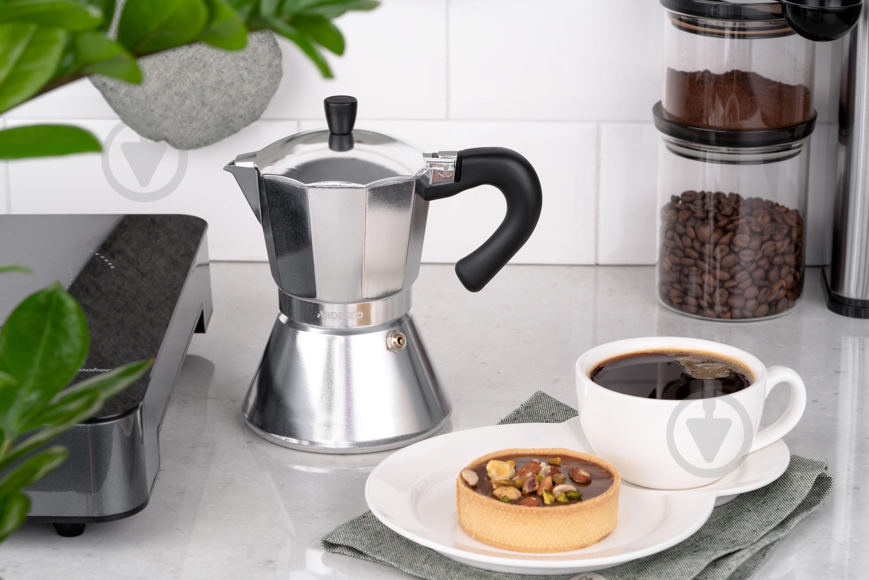 Кофеварка гейзерная Ardesto Gemini Piemonte 9 чашек нержавеющая сталь с черным AR0809AI - фото 6