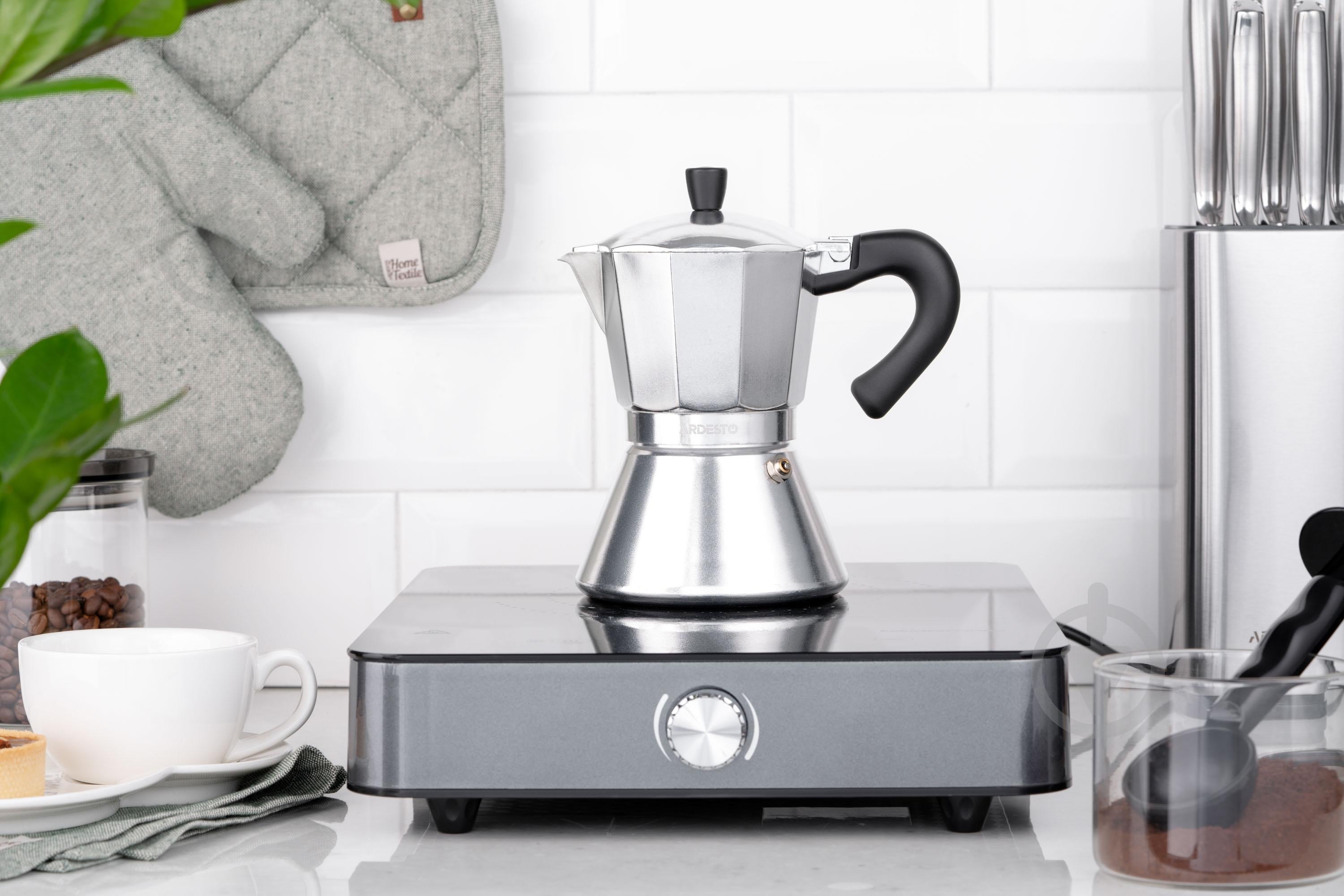 Кофеварка гейзерная Ardesto Gemini Piemonte 9 чашек нержавеющая сталь с черным AR0809AI - фото 2
