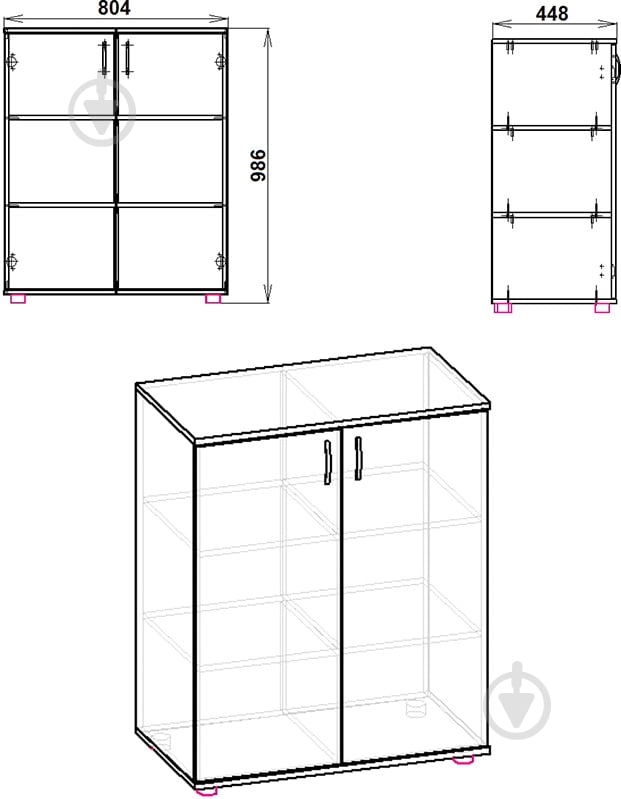 Комод Компанит 2Д дуб сонома/дуб сонома - фото 2