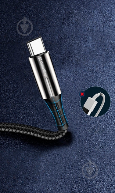 Кабель ColorWay USB - Apple Lightning (Zinc Alloy + Led) 2.4А 1 м black - фото 7