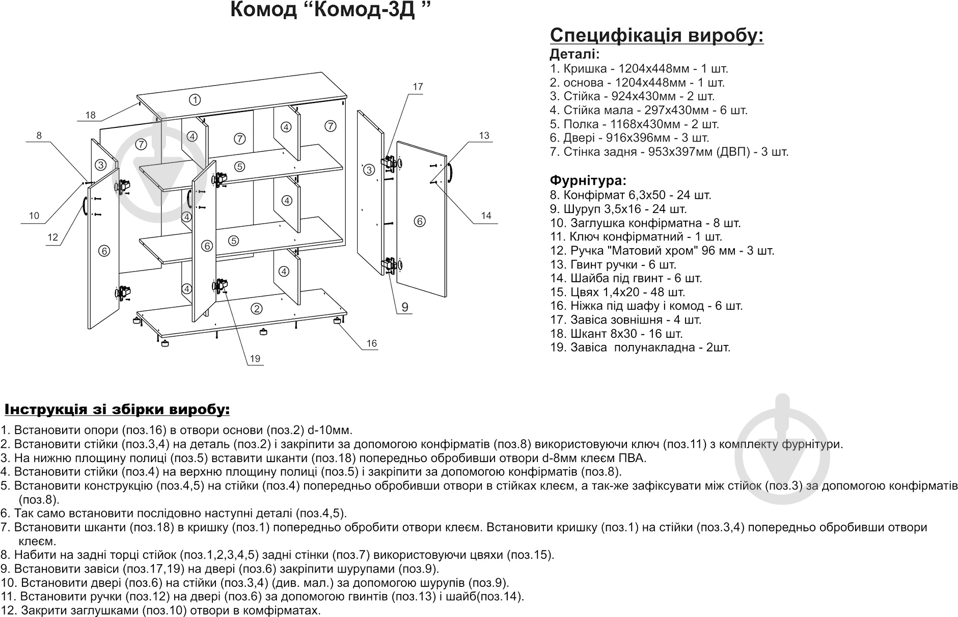 Комод Компанит 3Д дуб сонома/дуб сонома - фото 4