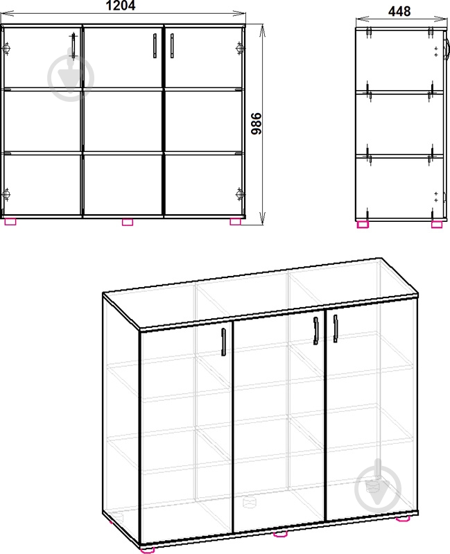 Комод Компанит 3Д орех - фото 3