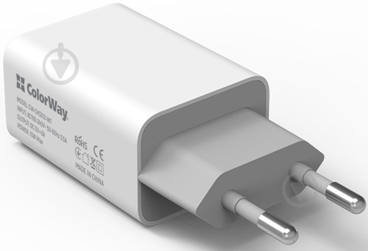 Сетевое зарядное устройство ColorWay 1USB AUTO ID 2A 10W (CW-CHS012-WT) - фото 5