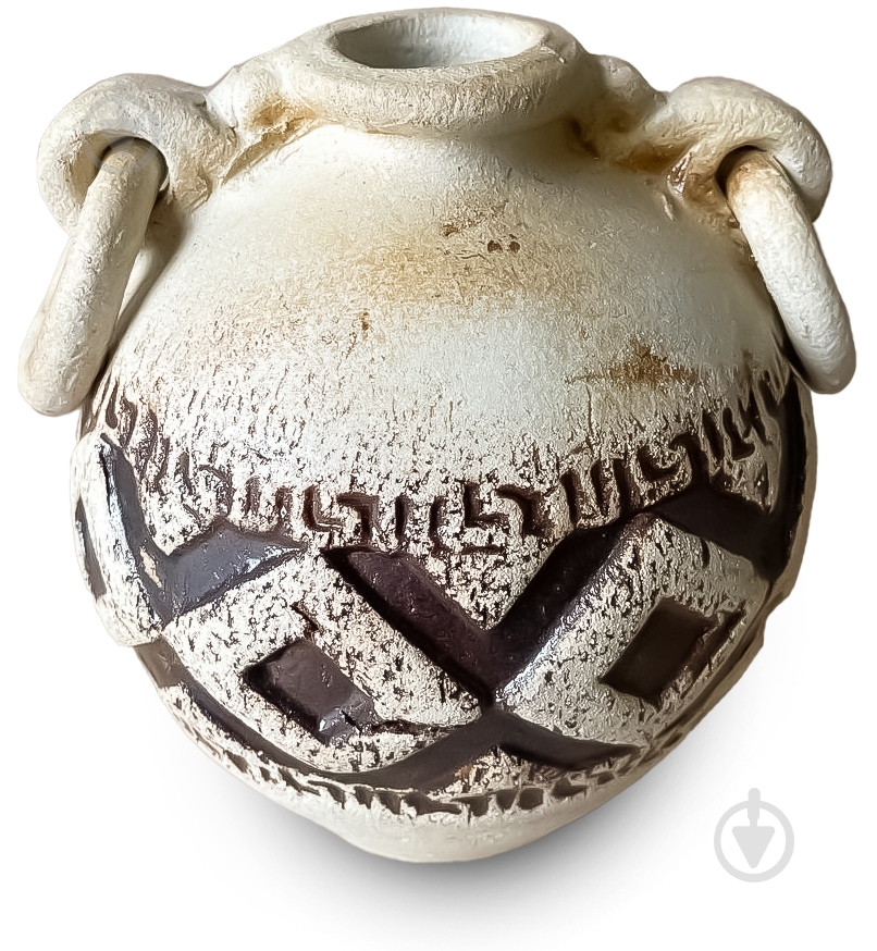 Вазон декоративный шамот София круглый беж/коричневый Наша Кераміка - фото 1 Вазон декоративный шамот София круглый беж/коричневый Наша Кераміка - фото 1