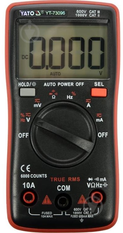 Мультиметр цифровой YATO YT-73096 - фото 1 Мультиметр цифровой YATO YT-73096 - фото 1