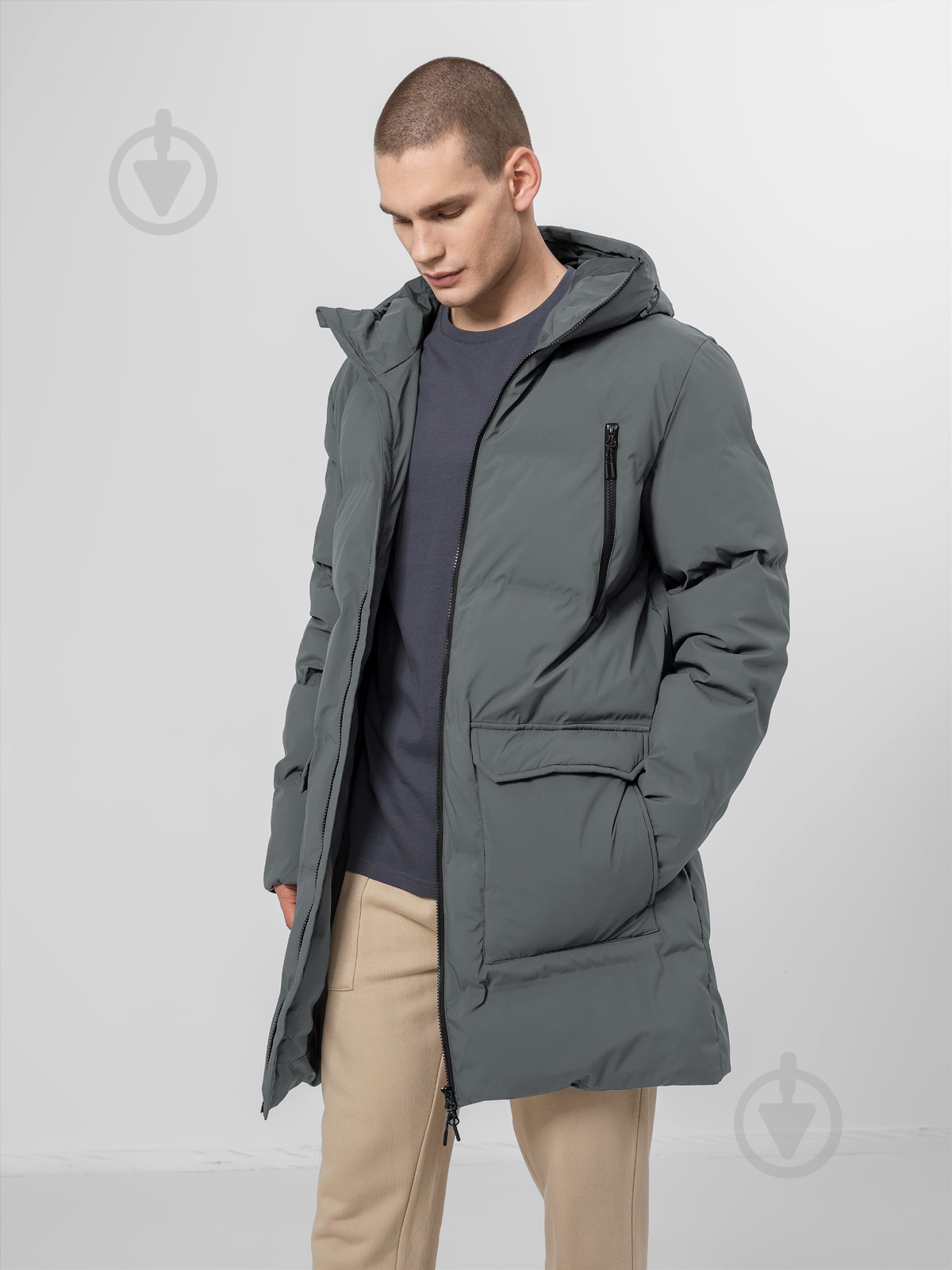 Куртка чоловіче зимове 4F JACKET KUMP010 H4Z22-KUMP010-22S р.3XL сірий меланж - фото 3 Куртка чоловіче зимове 4F JACKET KUMP010 H4Z22-KUMP010-22S р.3XL сірий меланж - фото 3