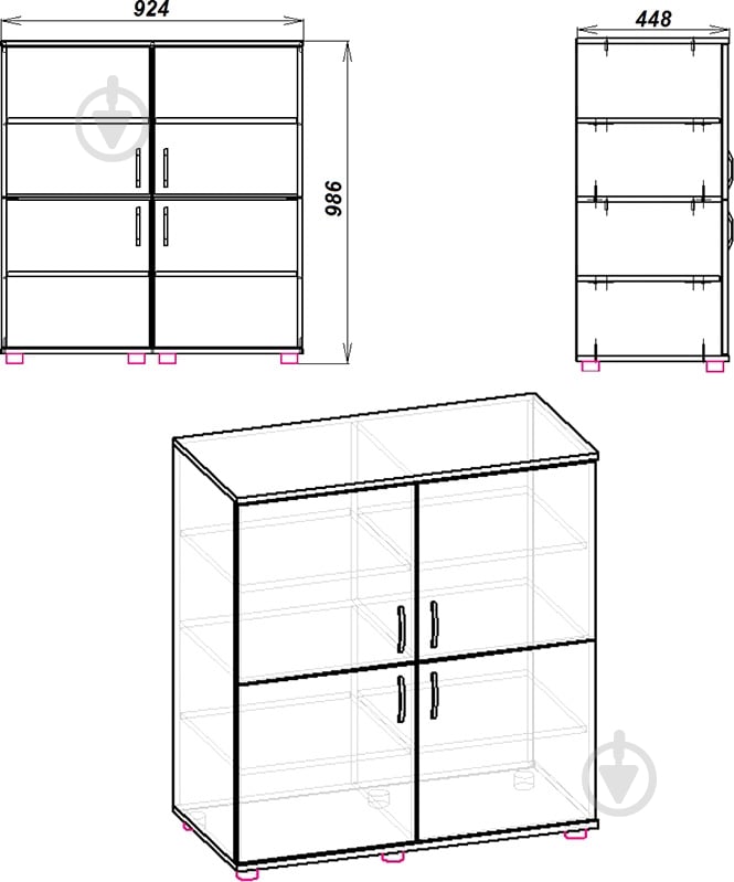 Комод Компанит 4Д дуб сонома/дуб сонома - фото 2 Комод Компанит 4Д дуб сонома/дуб сонома - фото 2