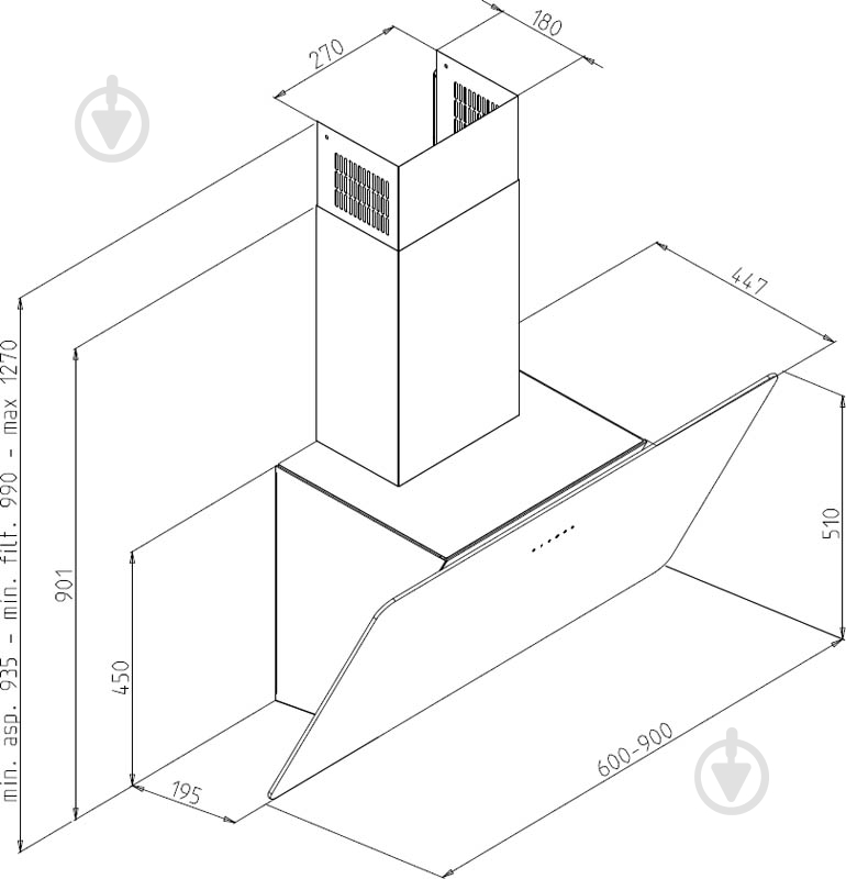 Вытяжка Zirtal Swing 90 BL - фото 6