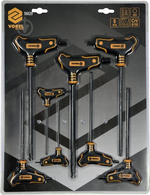Набір ключів шестигранних Vorel 2,5-10 мм 56629 - фото 3
