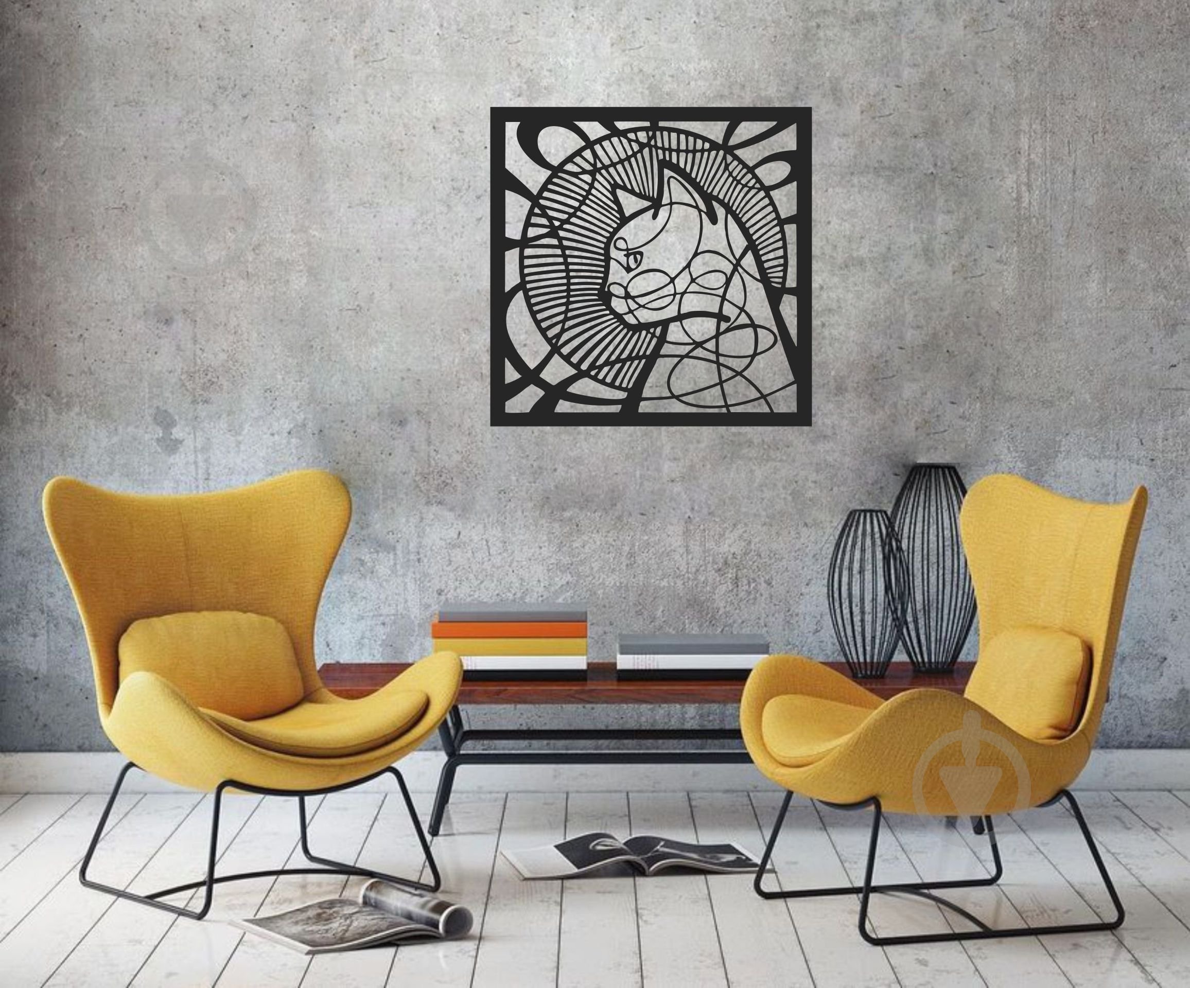 Панно STEEL CHARACTER КОШКА МОДЕРН 50x50 см черный - фото 1 Панно STEEL CHARACTER КОШКА МОДЕРН 50x50 см черный - фото 1