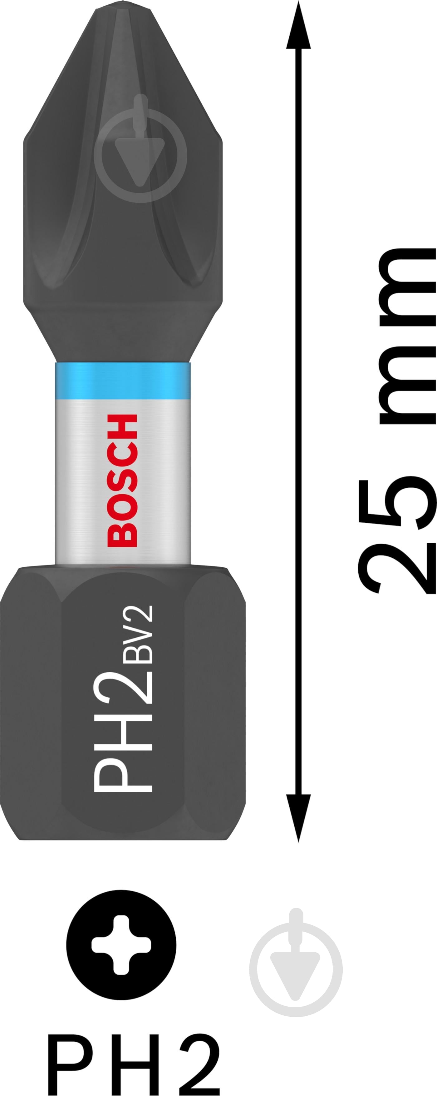 Набор бит Bosch Impact Control для ударной дрели PH2 25 шт. 2607002803 - фото 3