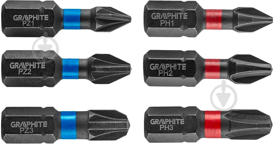 Набор бит GRAPHITE ударные 6 шт. 56H540 - фото 2