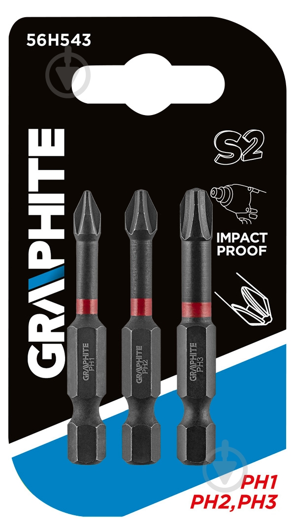 Набор бит GRAPHITE ударные 3 шт. 56H543 - фото 5 Набор бит GRAPHITE ударные 3 шт. 56H543 - фото 5