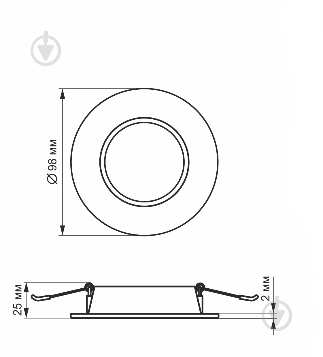 Світильник вбудовуваний (Downlight) Videx LED Back 5000 К 26337 - фото 5