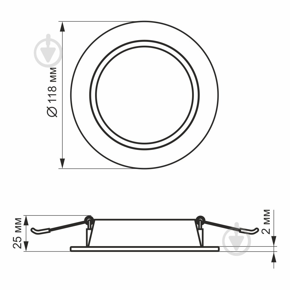 Світильник вбудовуваний (Downlight) Videx LED Back 5000 К 26338 - фото 5