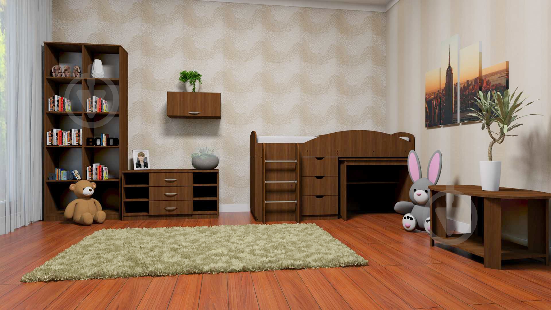 Кровать-горка Компанит Универсал 70x190 см бук - фото 2 Кровать-горка Компанит Универсал 70x190 см бук - фото 2