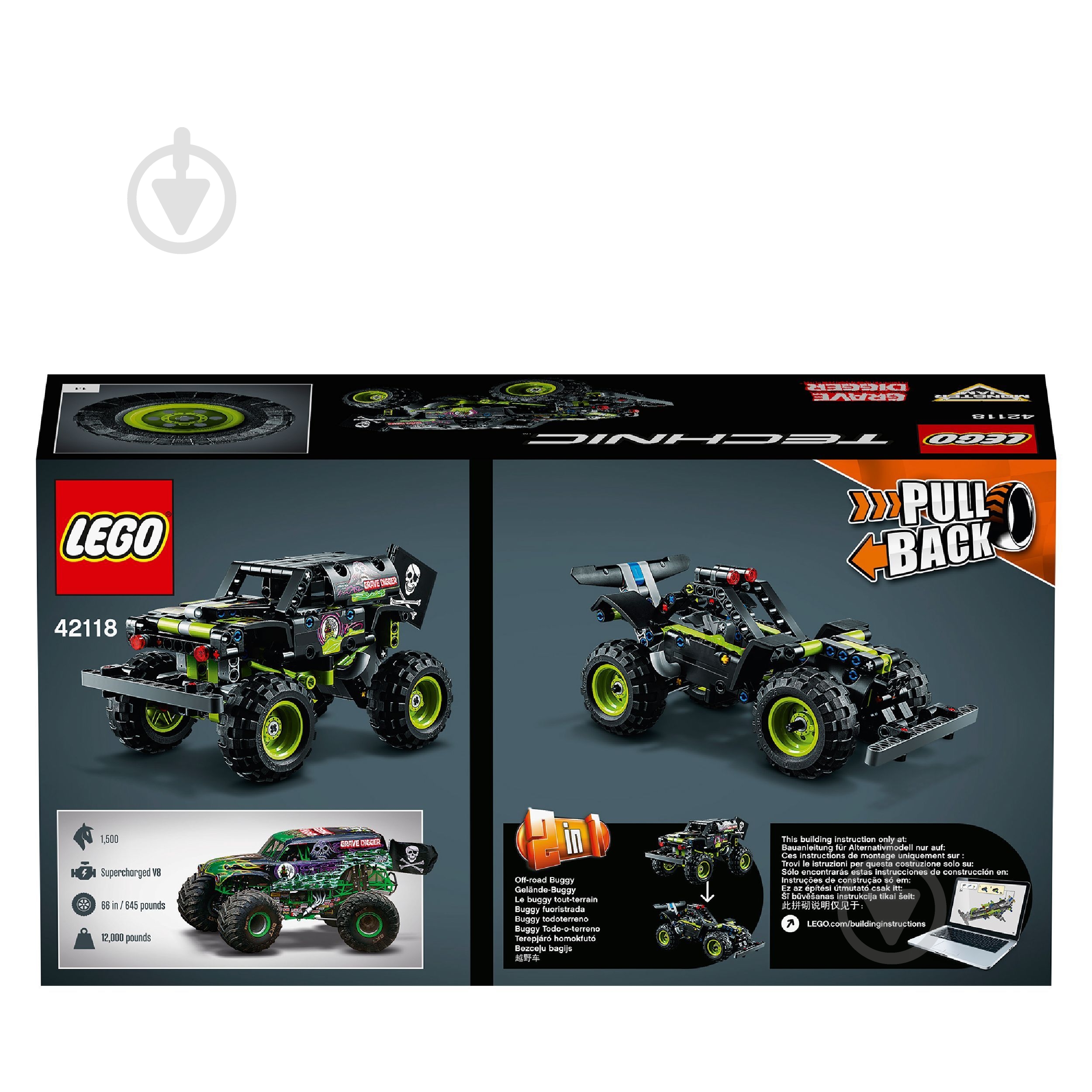 Конструктор LEGO Technic Monster Jam® Grave Digger® 42118 - фото 7 Конструктор LEGO Technic Monster Jam® Grave Digger® 42118 - фото 7