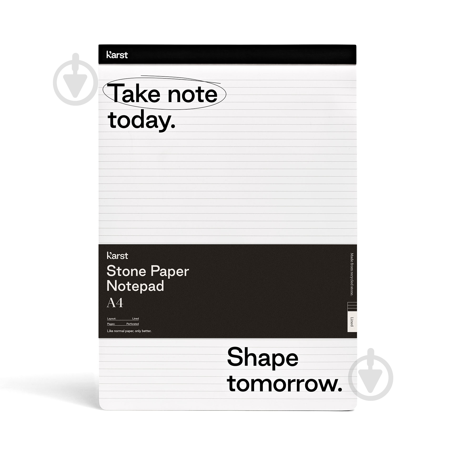 Нотатник Notepad A4 лінійка чорний Karst Stone Paper - фото 1