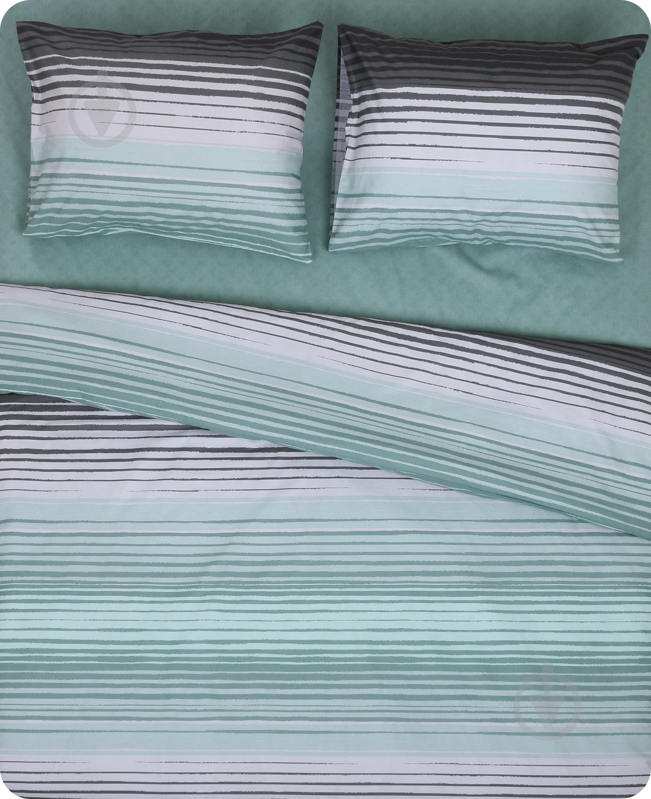 Комплект постільної білизни Basic Стронг 1.5 зелений La Nuit (без простирадла) - фото 1