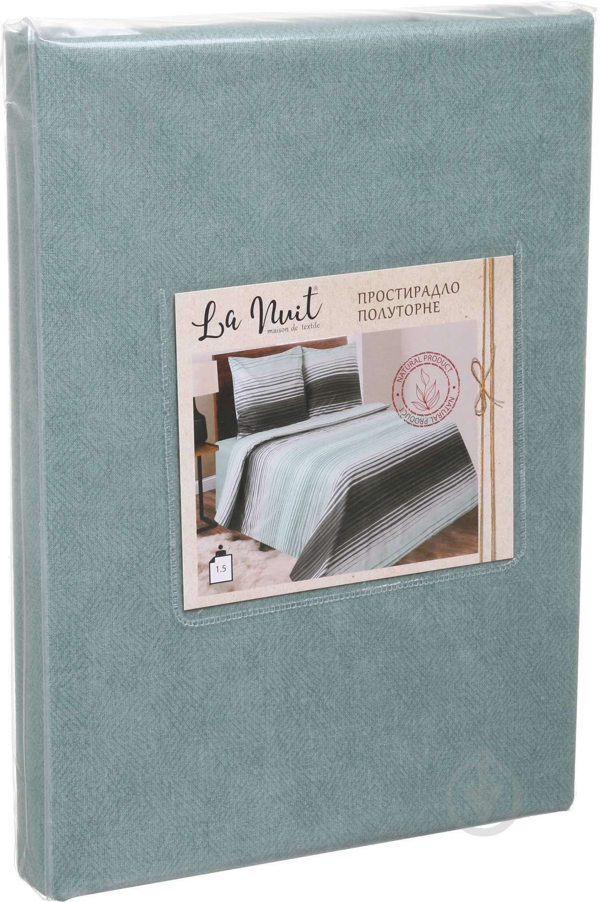 Простынь Basic Стронг 220x160 см зеленый La Nuit - фото 3