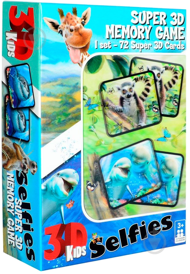 Игра настольная PRIME 3D животные 3D карты (селфи) 72 шт 26500 - фото 1