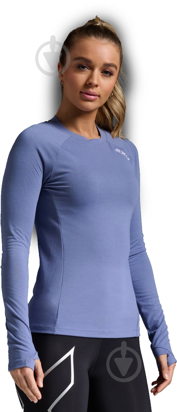 Футболка 2XU Ignition Base Layer L/S WR7319a_BST/HAF р.S синій - фото 3
