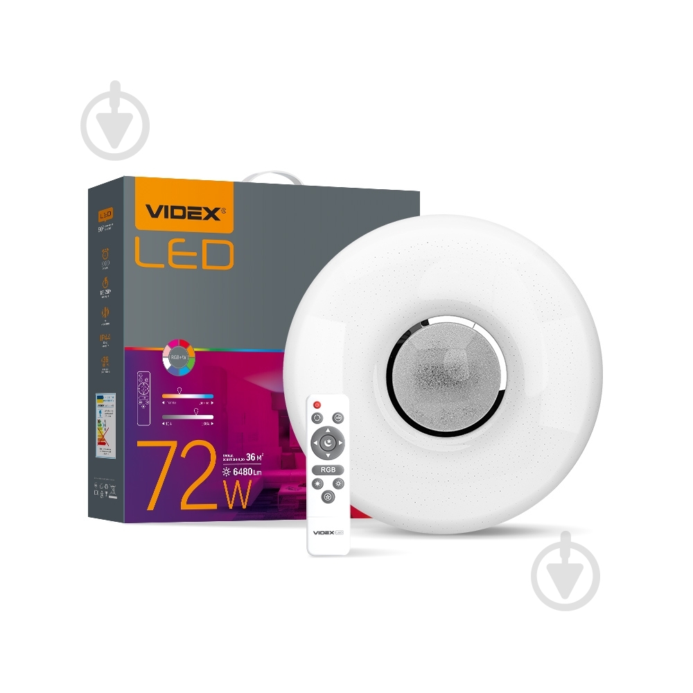 Світильник світлодіодний Videx RING 72 Вт білий RGB/2800-6200 К 26148 - фото 1