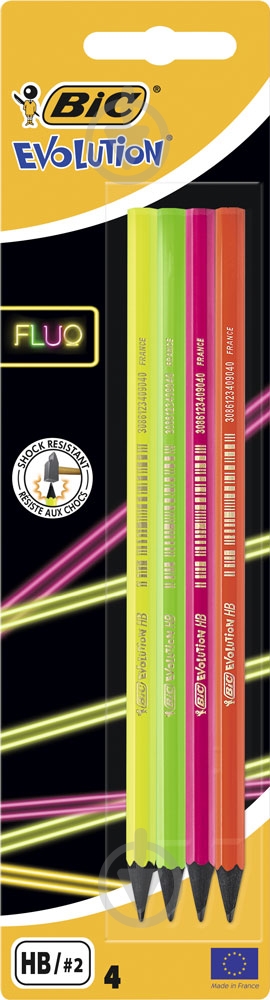 Набор карандашей Evolution Fluo 4 шт. BIC - фото 1 Набор карандашей Evolution Fluo 4 шт. BIC - фото 1