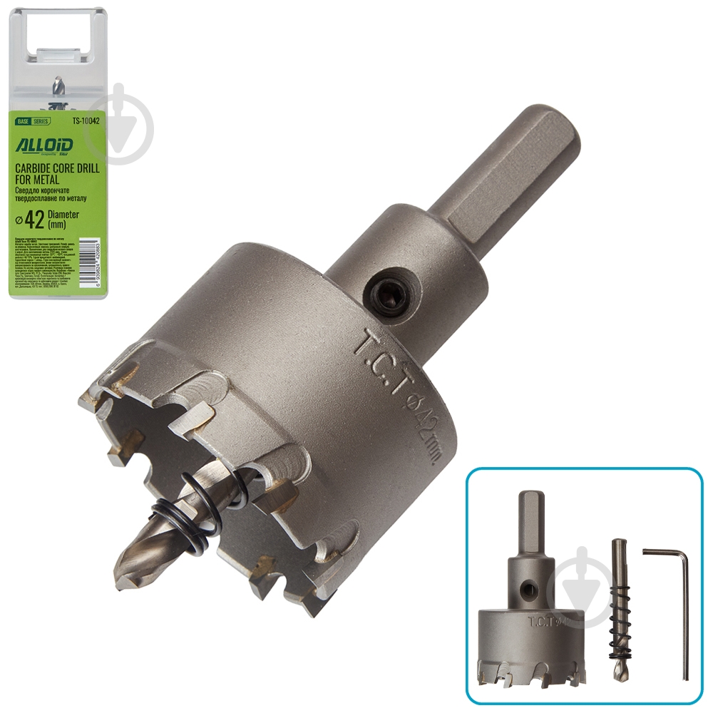 Свердло корончате Alloid 42 мм TS-10042 - фото 1 Свердло корончате Alloid 42 мм TS-10042 - фото 1
