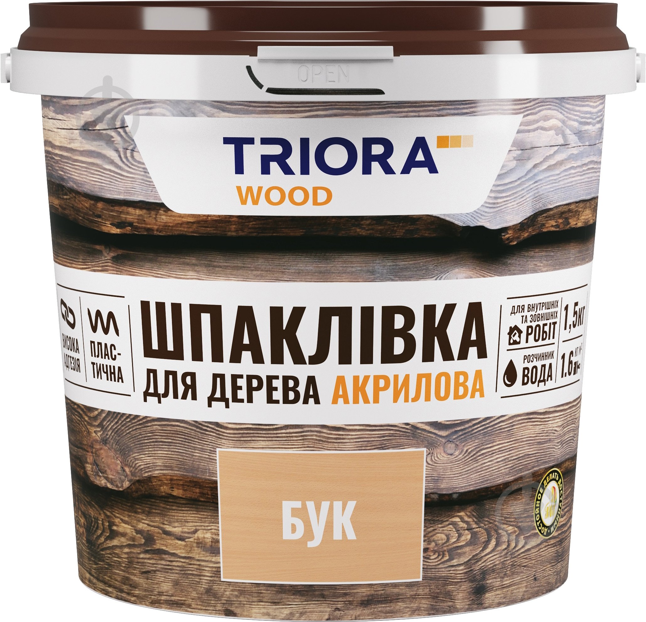 Шпаклівка для дерева Triora білий 1500 мл - фото 1