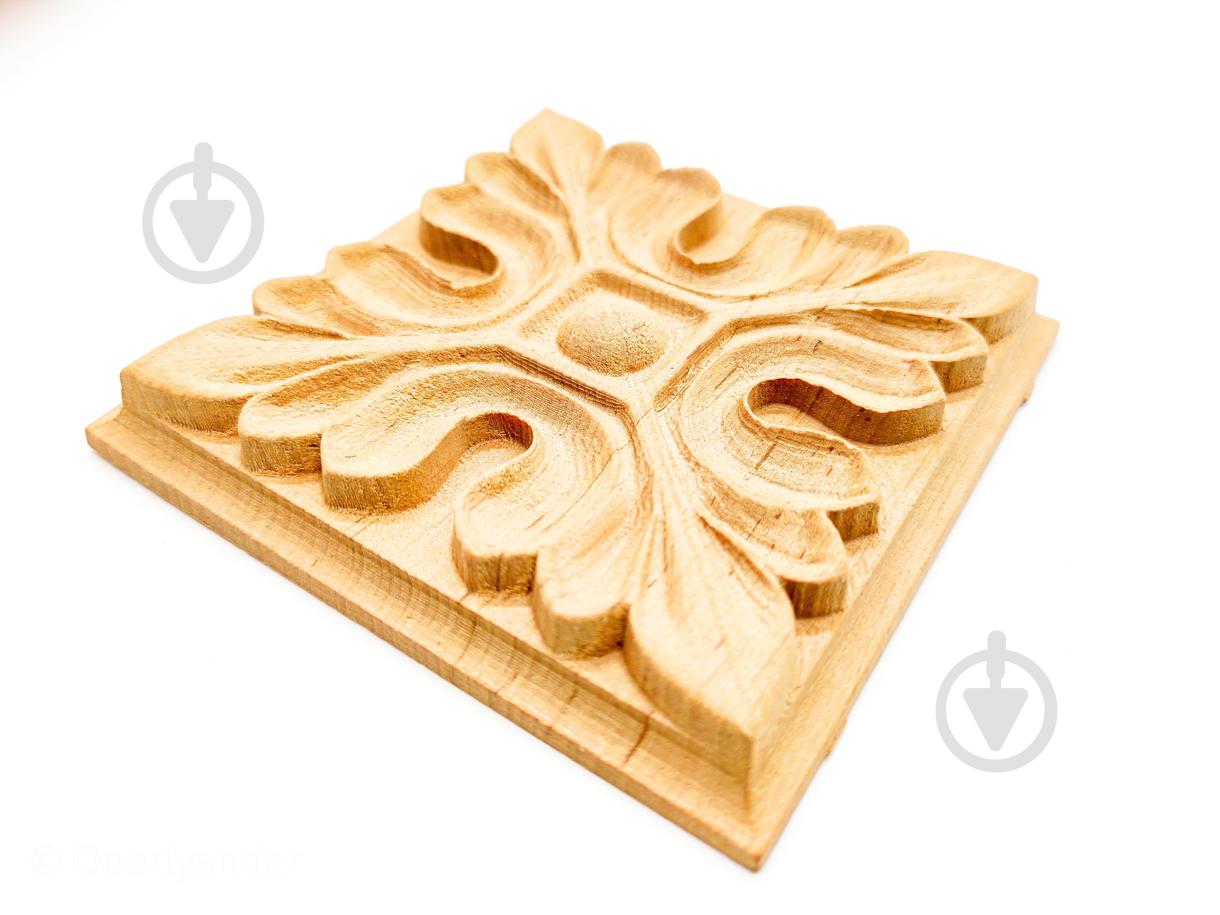 Декоративна панель дерев'яна розетка 2 шт, RZ.03.60 60х60x6 мм - фото 2 Декоративна панель дерев'яна розетка 2 шт, RZ.03.60 60х60x6 мм - фото 2