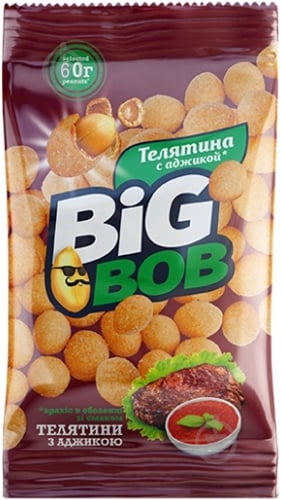 Арахіс Big Bob в оболонці зі смаком телятини з аджикою 60 г - фото 1