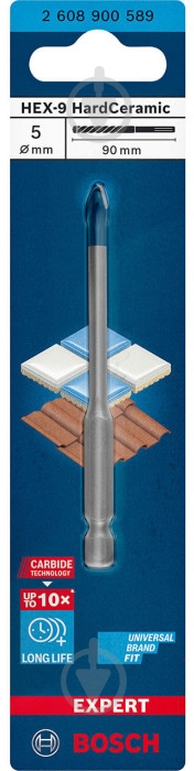 Сверло по плитке Bosch Expert HEX-9 HardCeramic 1 шт. 2608900589 - фото 2