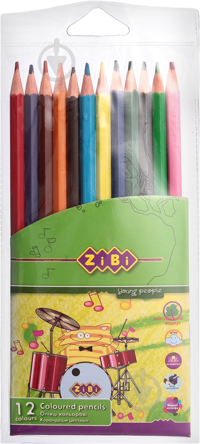 Карандаши цветные ZB.2437	12 шт. ZiBi - фото 1