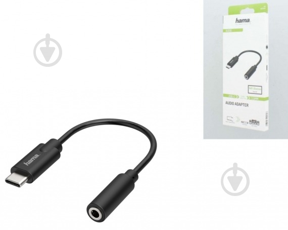 Адаптер Hama USB C - 3.5 mm Jack Stereo черный (00205282) - фото 2